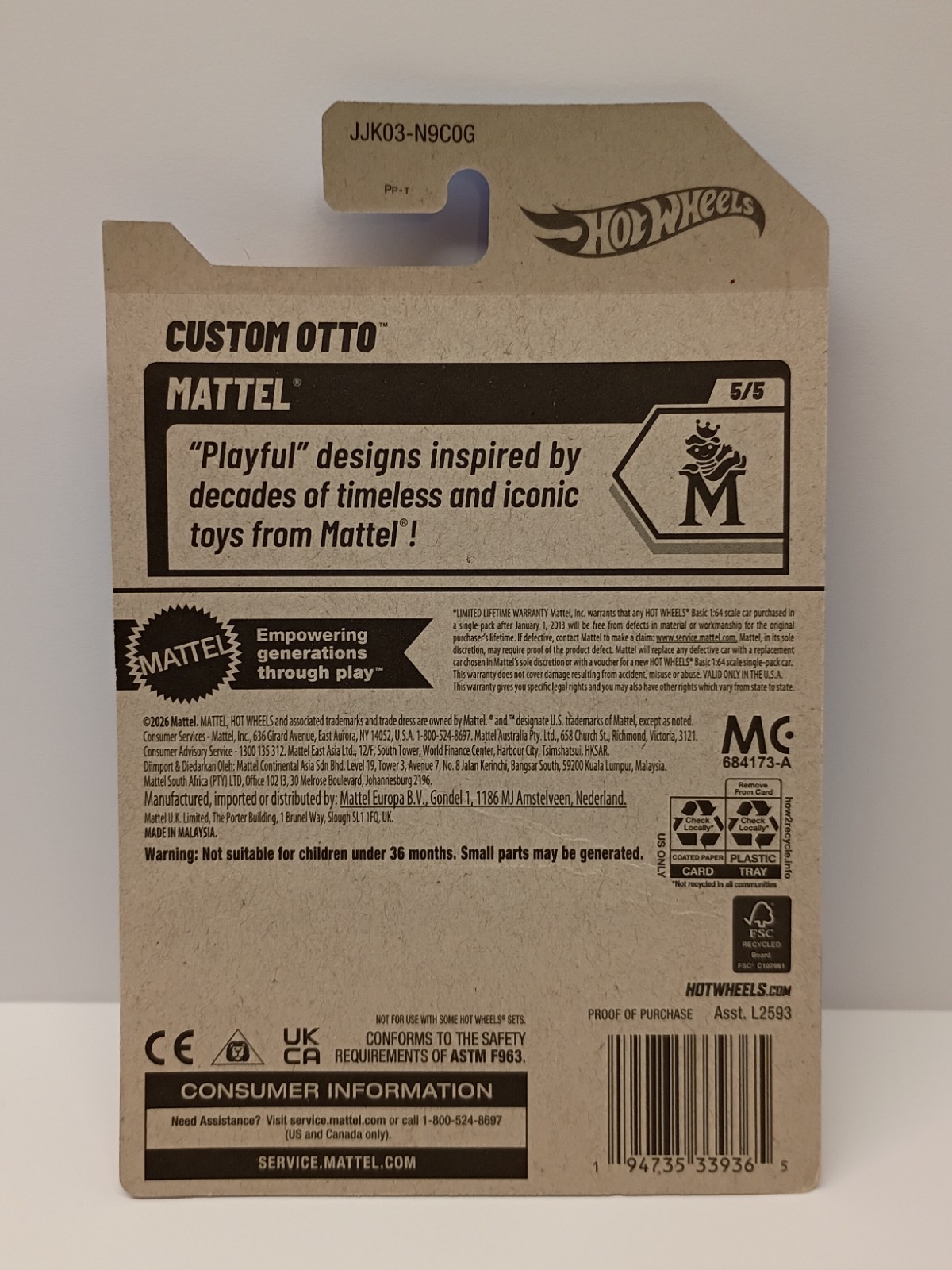 Hot Wheels CUSTOM OTTO *2026 G case (5/5) NIP
