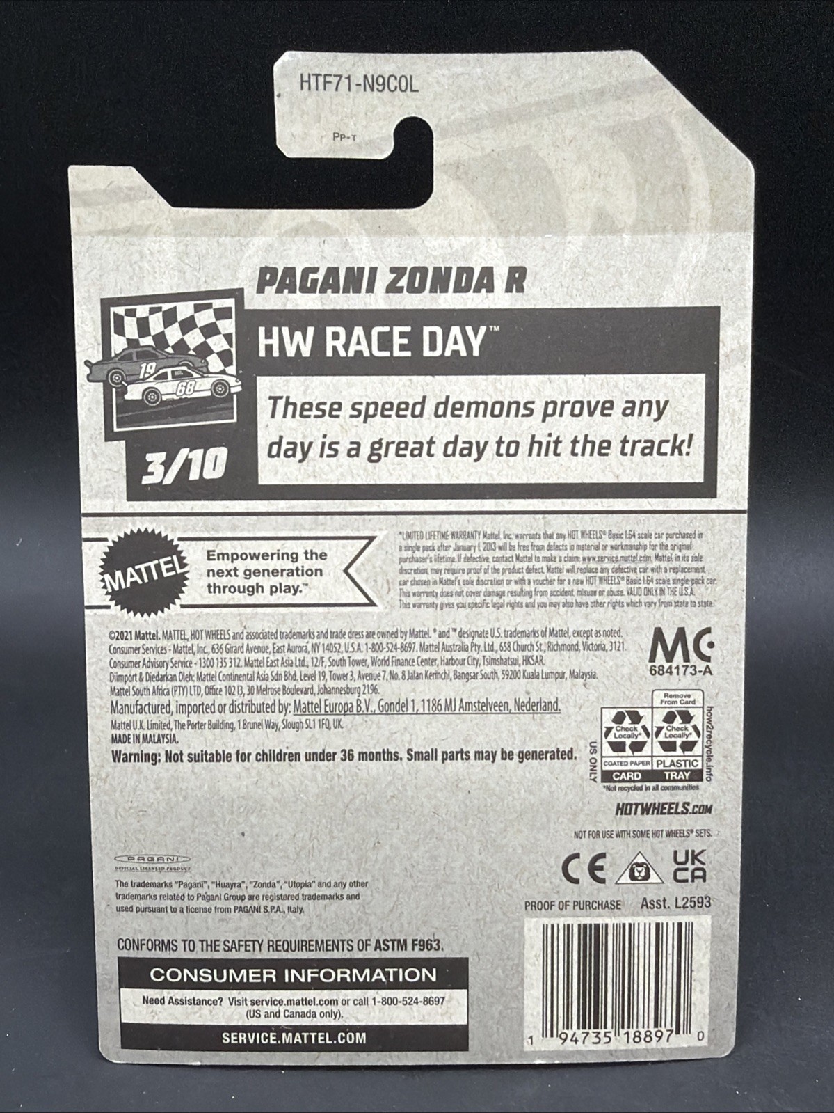 🔥🔥2024 Hot Wheels Kroger Exclusive GREEN PAGANI ZONDA R 99/250 HW Race Day🔥🔥