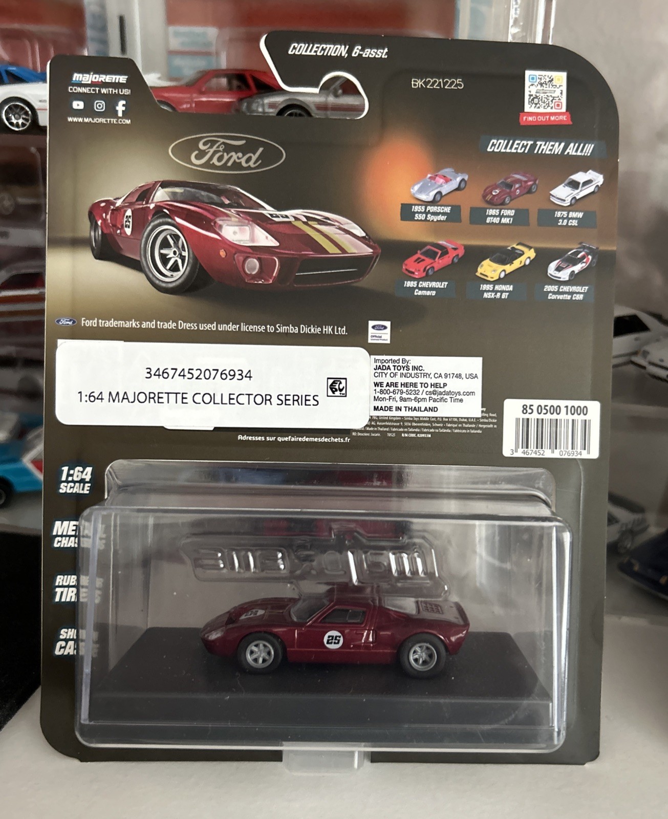 MAJORETTE 1/64 1965 FORD GT40 MK1 + AUTO WORLD 65 GT40 2 CARS