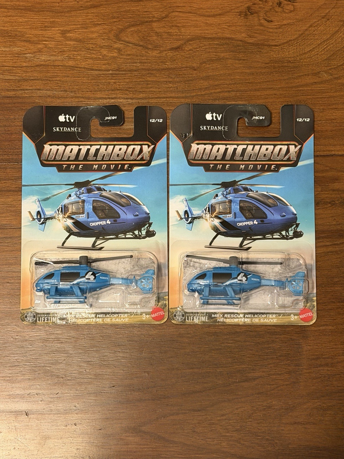 🔥Lot Of 2 2026 Matchbox The Movie MBX Rescue Helicopter Blue NIB VHTF🔥