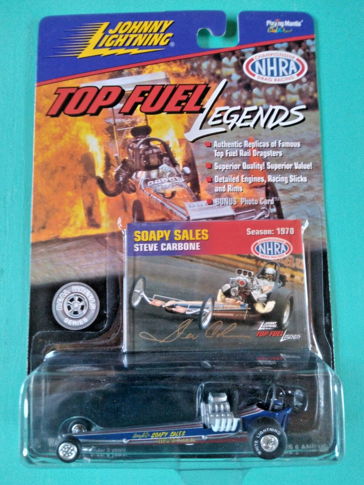 RARE CHASE Johnny White Lightning TIRES Top Fuel Legends Steve Carbone 1970 NHRA