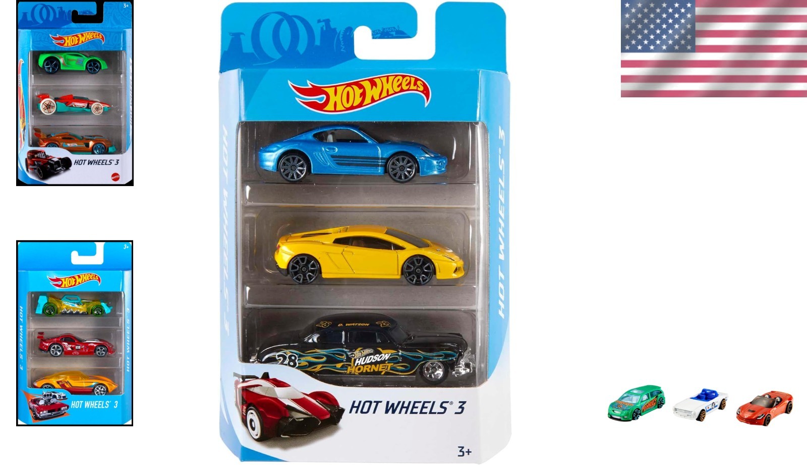 Diverse 3-Pack of 1:64 Scale Toy Vehicles – Perfect for Kids 3 & Up