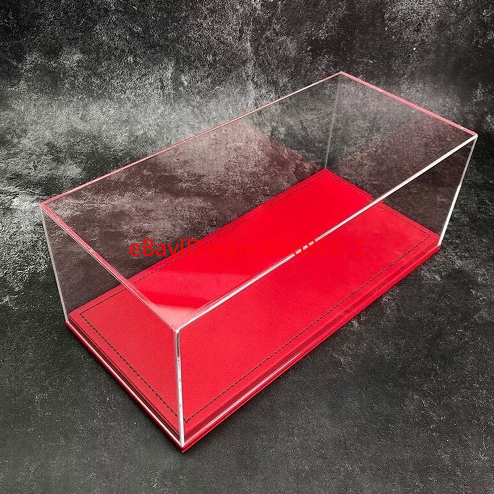 For 1/18 Car Model Collect Acrylic Display Case Show Case Pu Leather Base Model