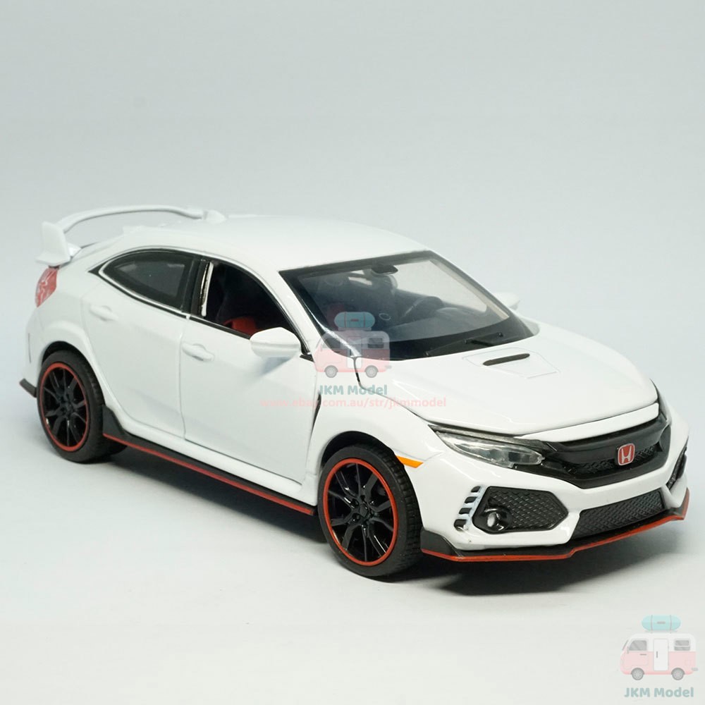 1:32 Honda Civic Type R Model Car Diecast Toy Vehicle Collection Kids Gift White