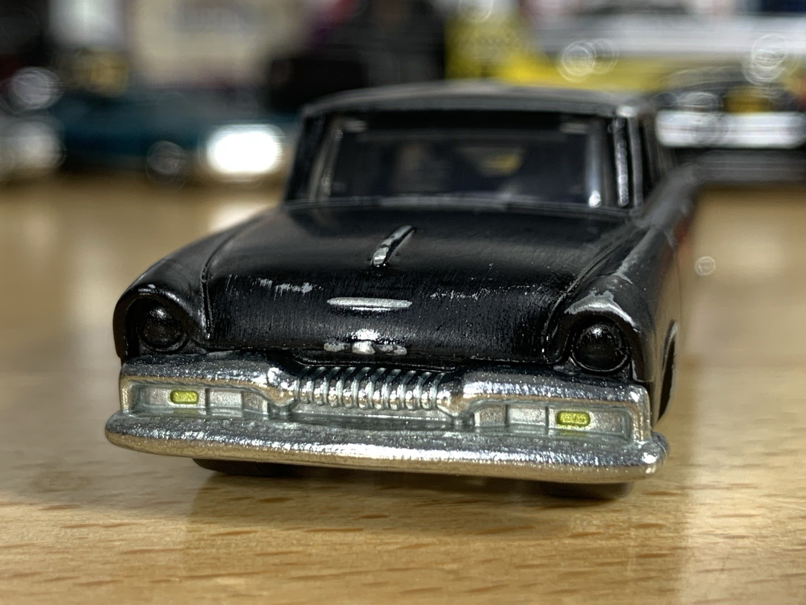 Hot Wheels Customized 1955 Plymouth Savoy Hot Rod Patina Matt Black Metal Base