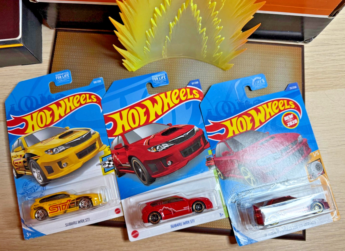 HOT WHEELS 98 SUBARU IMPREZA 22B STI-VERSION & WRX STI YELLOW & RED CAR SET NEW