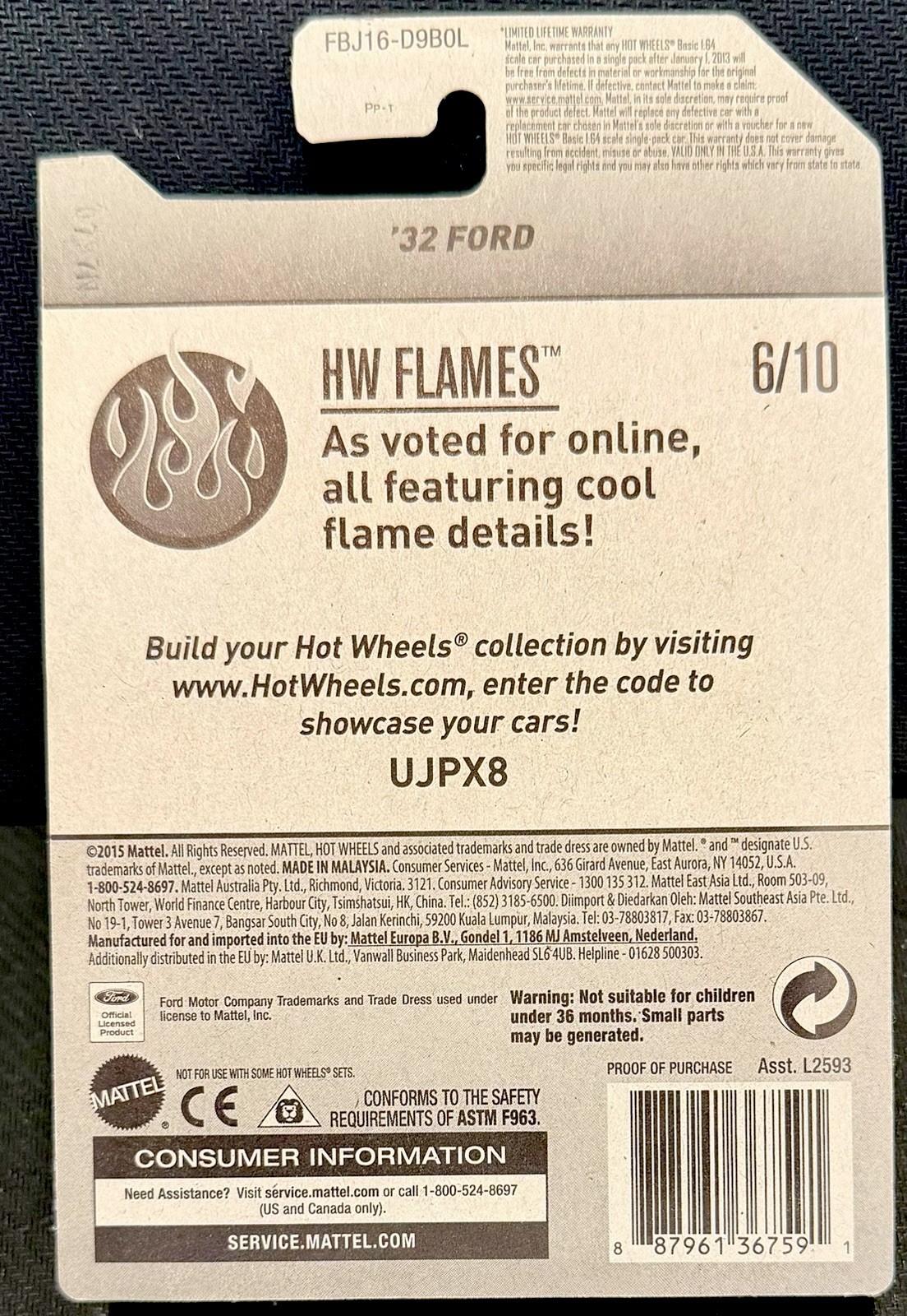 Hot Wheels ’32 Ford Zamac CUSTOM Wheel & Tire Real Riders
