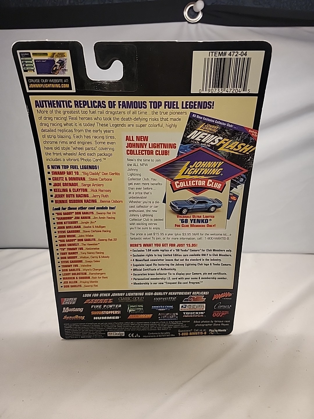 Johnny Lightning Top Fuel Legends Steve Carbone Racing Front Engine Dragster New