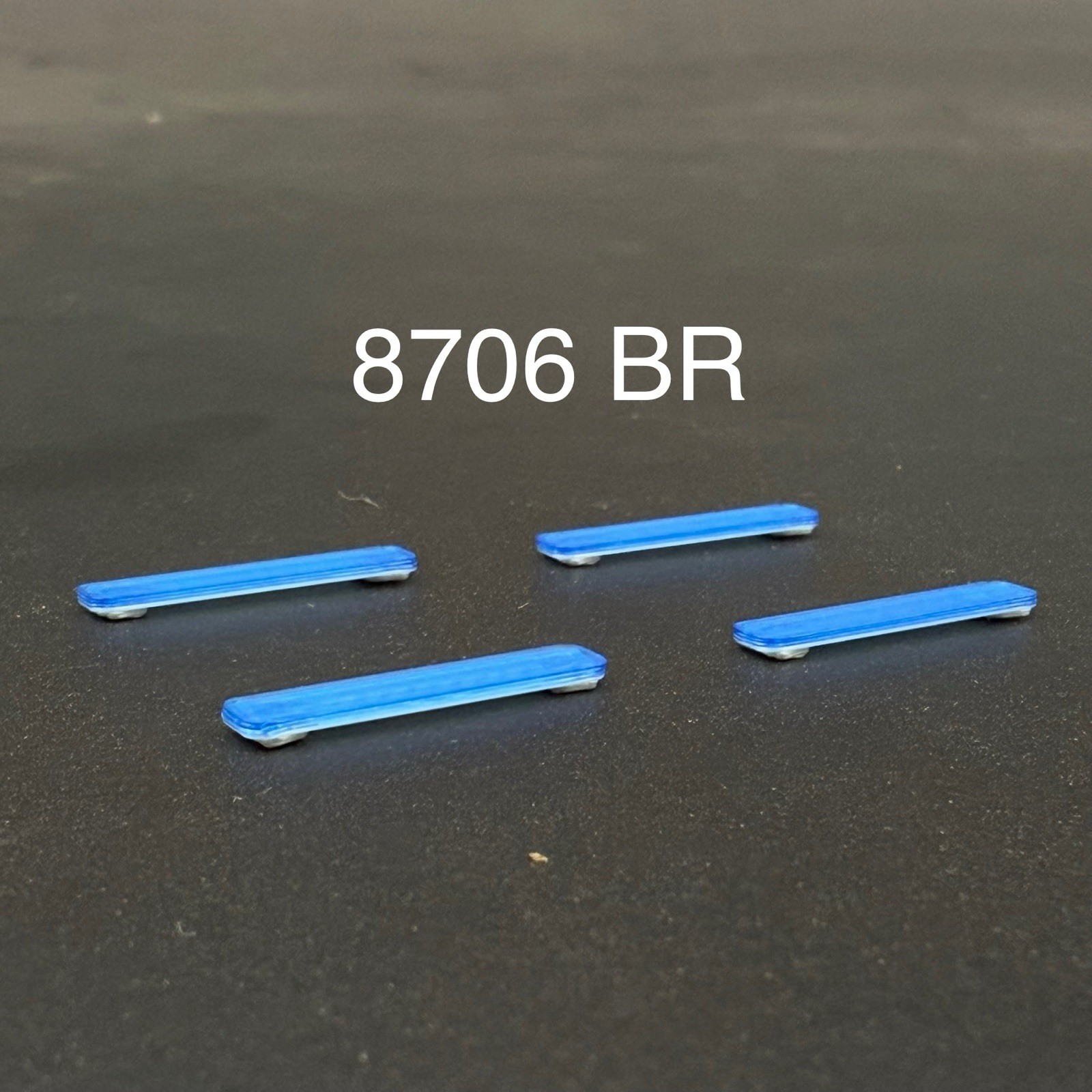 4 Pack 1/87 HO Scale Blue LED Style Long Whelen Lightbar Police Fire 8706