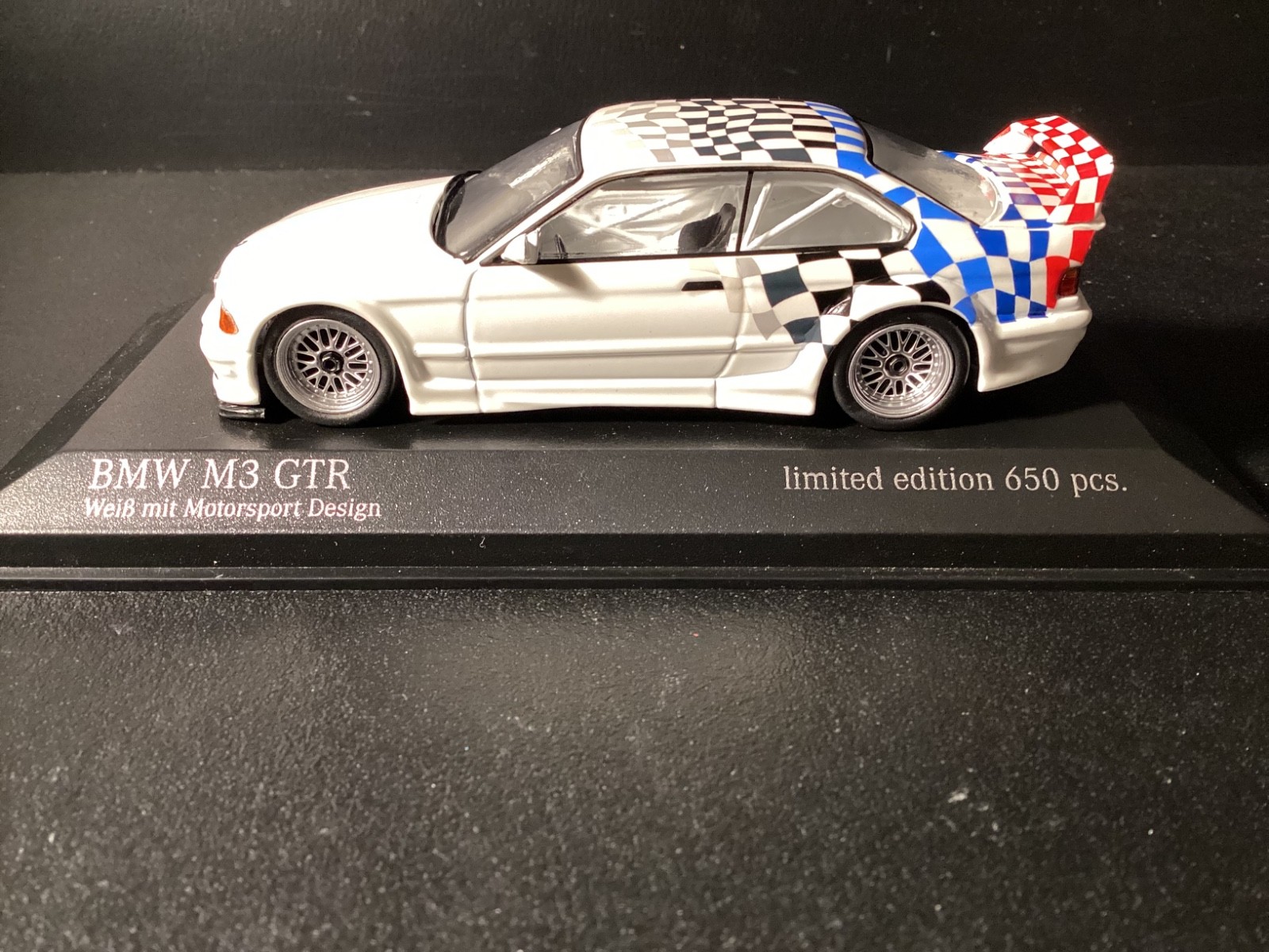 BMW M3 GTR E36 Motorsport 1993 Minichamps Rare Limited in scale 1/43