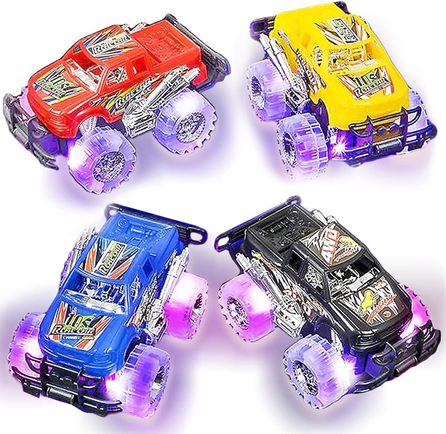Push-&-Go Light-Up Monster Trucks: Fun Battery-Included Toy Set for Toddlers