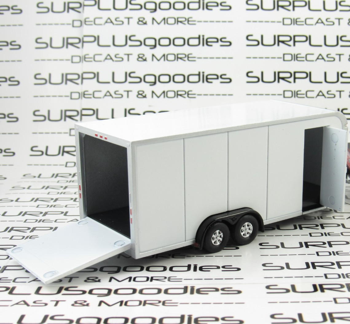 2026 Auto World 1:64 SURPLUSgoodies Exclusive: WHITE Car/Truck ENCLOSED TRAILER