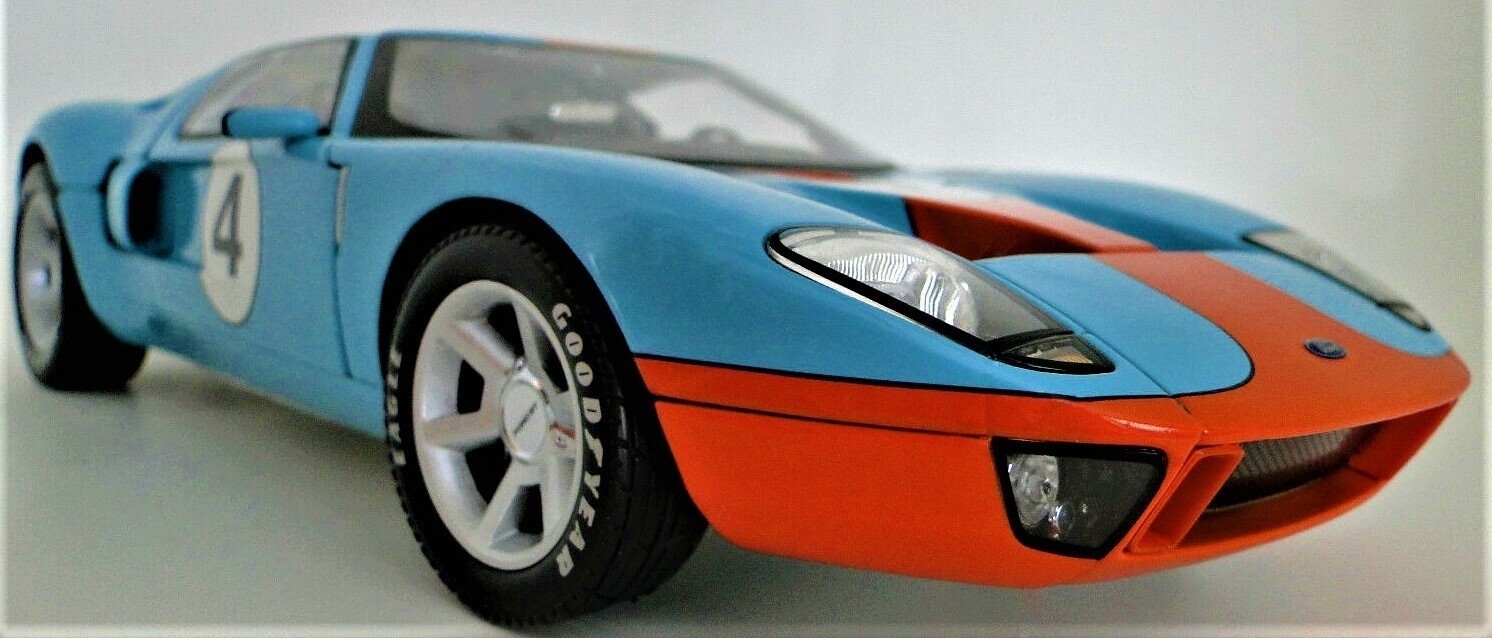 Ford GT40 Race Car Classic Custom Concept Model Hot Rod Carousel BLU 1:18