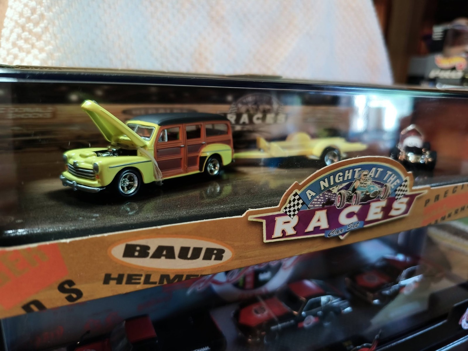 Hot Wheels A Night at the Races ’48 Woodie and 60’s Sprint Car. First Run Tool!