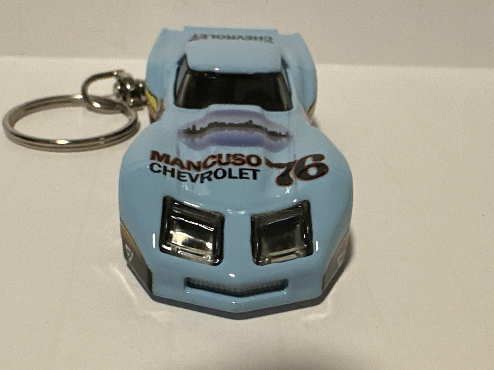 1976 Greenwood Corvette Mancuso Blue 1:64 Real.R Keychain Custom Limited Edition