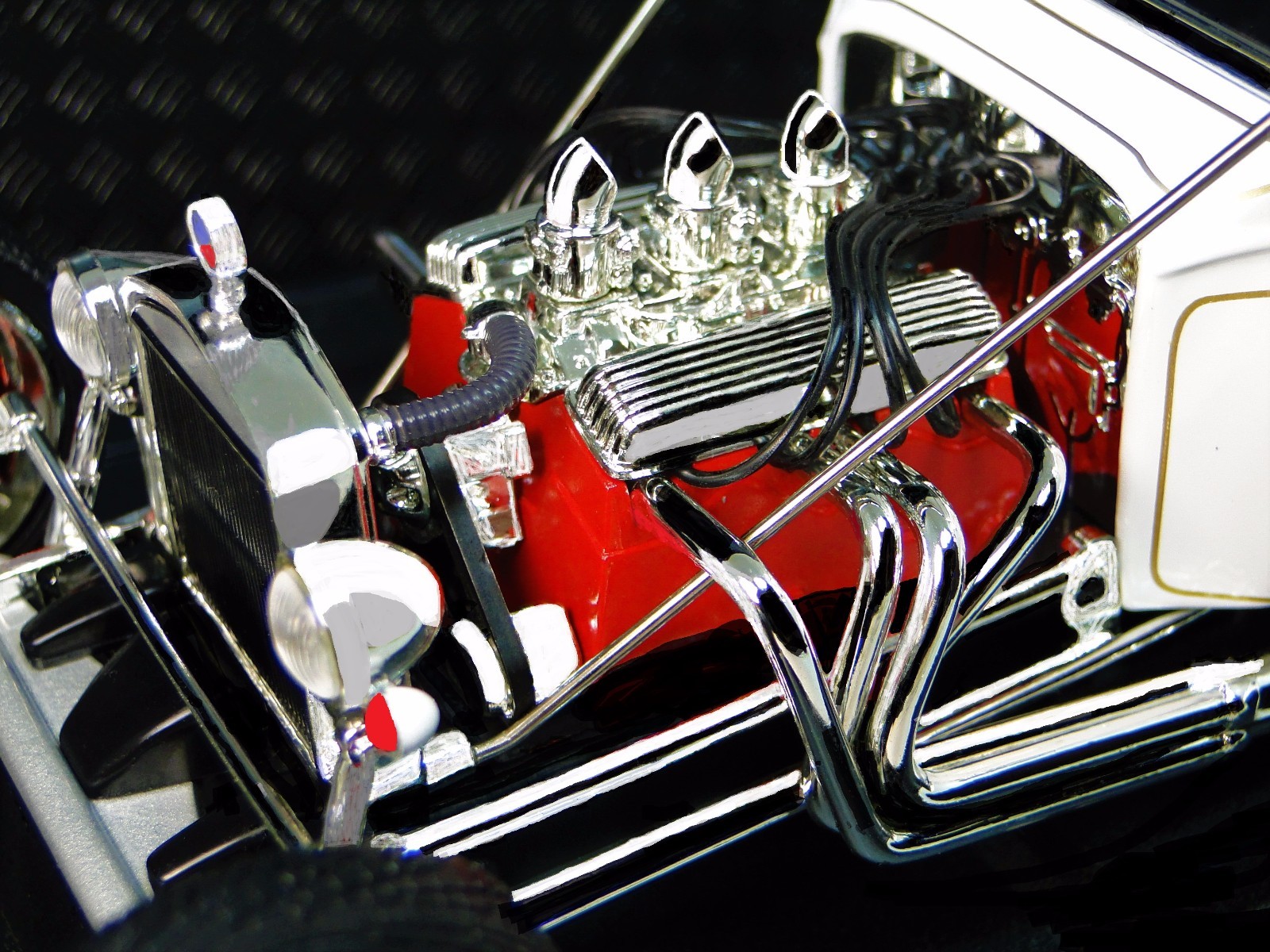 Race Car w/Corvette Engine 24 Hot Rod55 1955 57 1957 12 Carousel White 1:18 1963