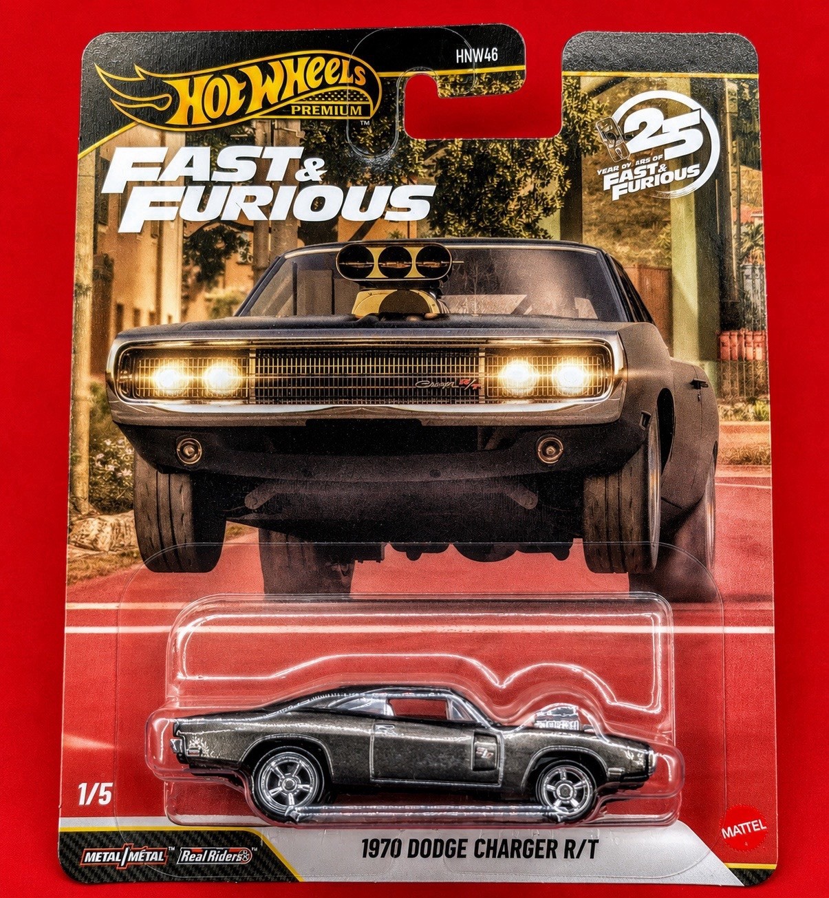 🔥CHASE🔥Hot Wheels Fast & Furious 1970 Dodge Charger R/T Black 1:64 Real Riders