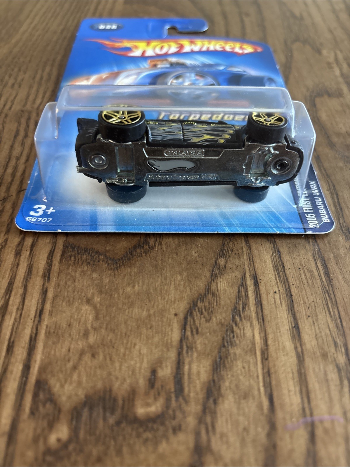 2005 Hot Wheels First Editions Torpedoes 6/10 Subaru WRX Black Body Gold Pr5