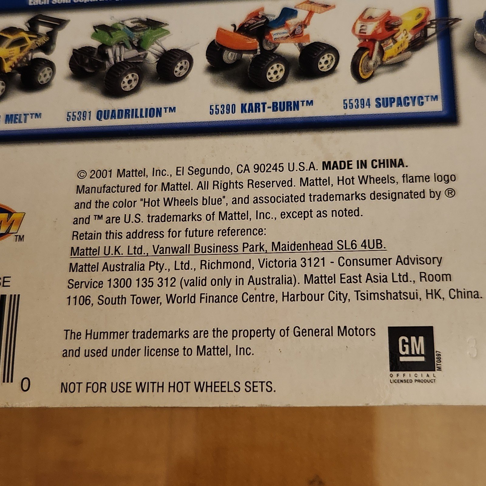 HOT WHEELS Mattell RALLY CAT MECHANIC Package Vintage 2001