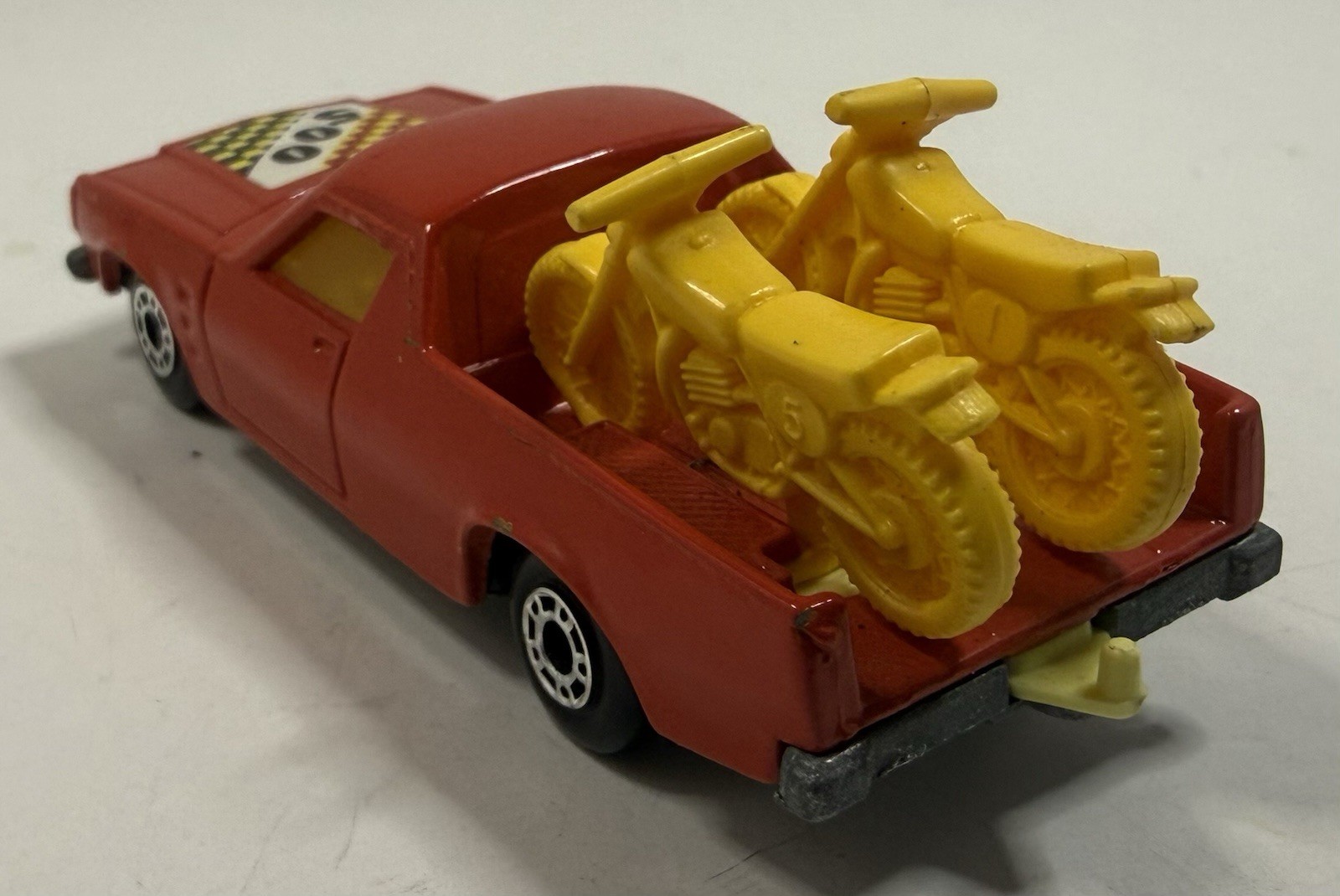 Lesney Matchbox 1977 Superfast No. 60 Holden Pickup Red Diecast w/ Dirt Bikes