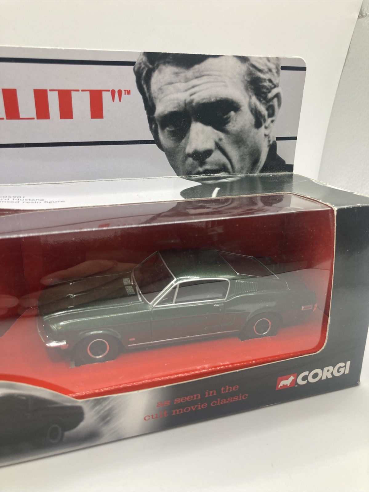 CORGI TOYS – ‘BULLITT’ 1968 FORD MUSTANG WITH FIGURE – MINT / PERFECT MIB