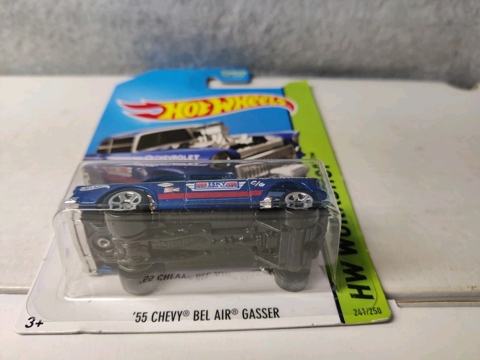 Hot Wheels 2014 HW Workshop Blue ‘55 CHEVY BEL AIR GASSER Collector #241/250
