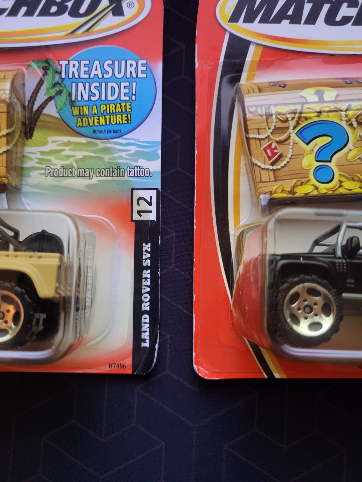 Matchbox Treasure Chest Land Rover SVX Tan #12 / Black #52 SUV (✔️Lot of 2)