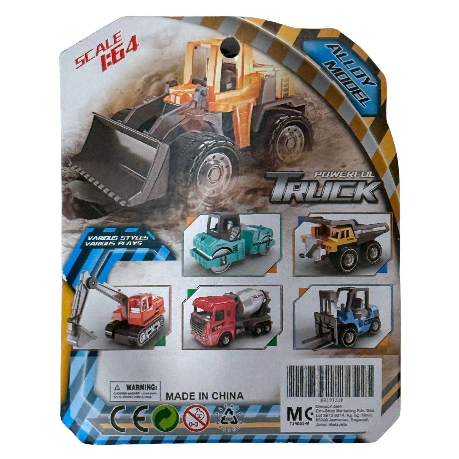 Diecast Wheel Loader Toy Truck 1:64 Alloy Model Heavy Duty Worker Car Kids Gift