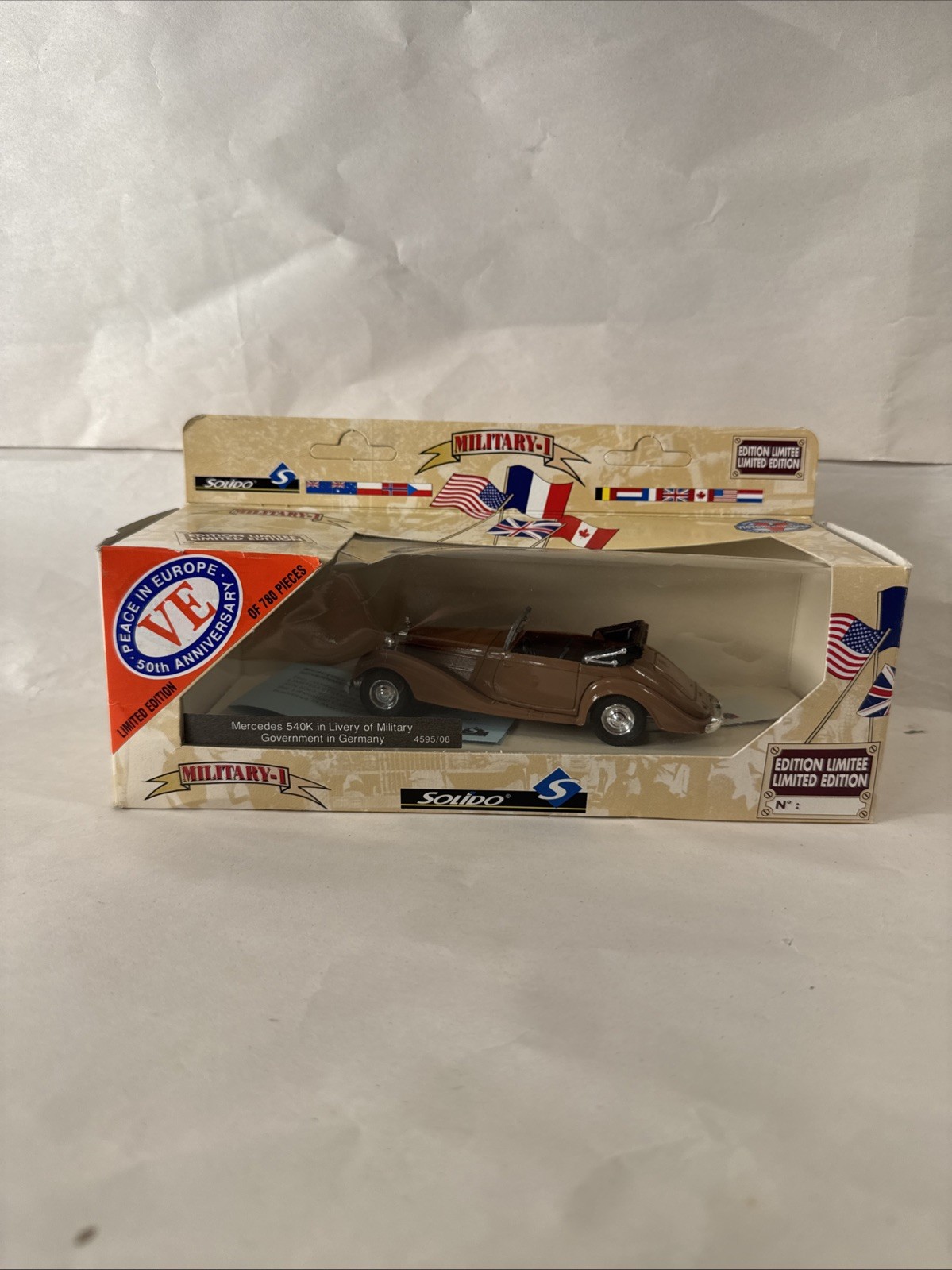 1/43 SOLIDO MILITARY MERCEDES 540K LIVERY MILITARY GOVERNMENT GERMANY #4595/08