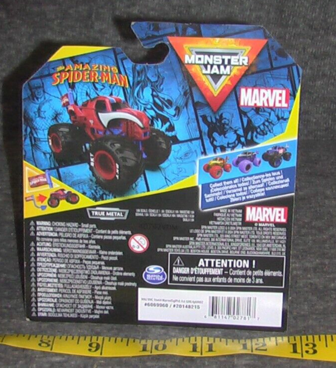 2024 Spin Master Monster Jam Series 2 Marvel Amazing Spider Man 1/64 Scale