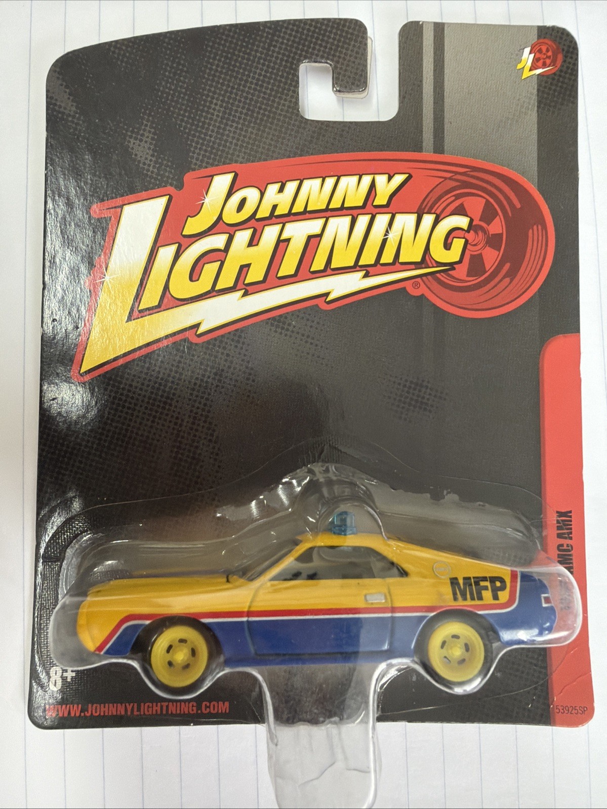 UH 2011 Johnny Lightning 1968 AMC AMX in Blue and Yellow ‘MFP’ Mad Max Sealed