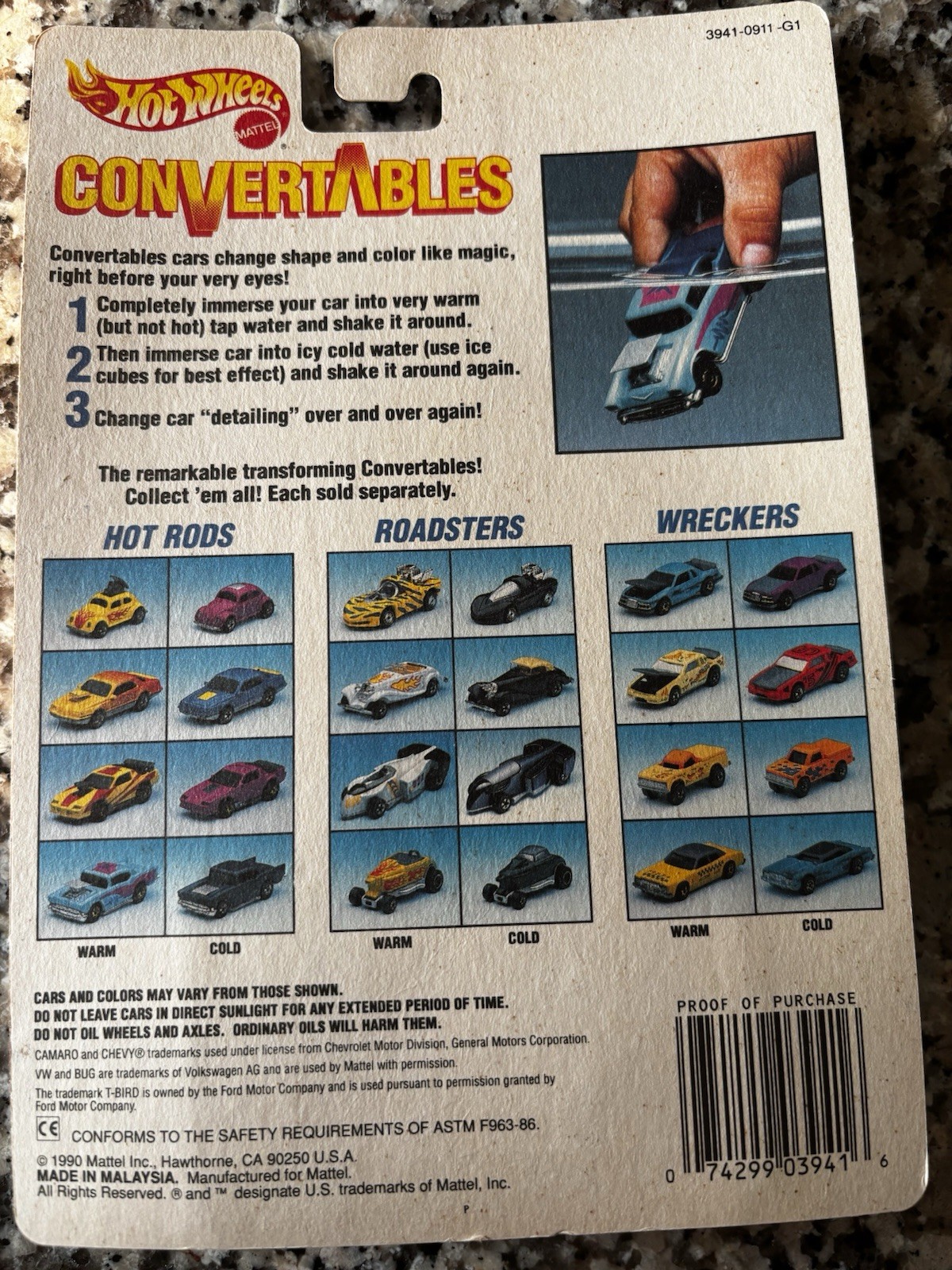 1990 Mattel Hot Wheels Convertables