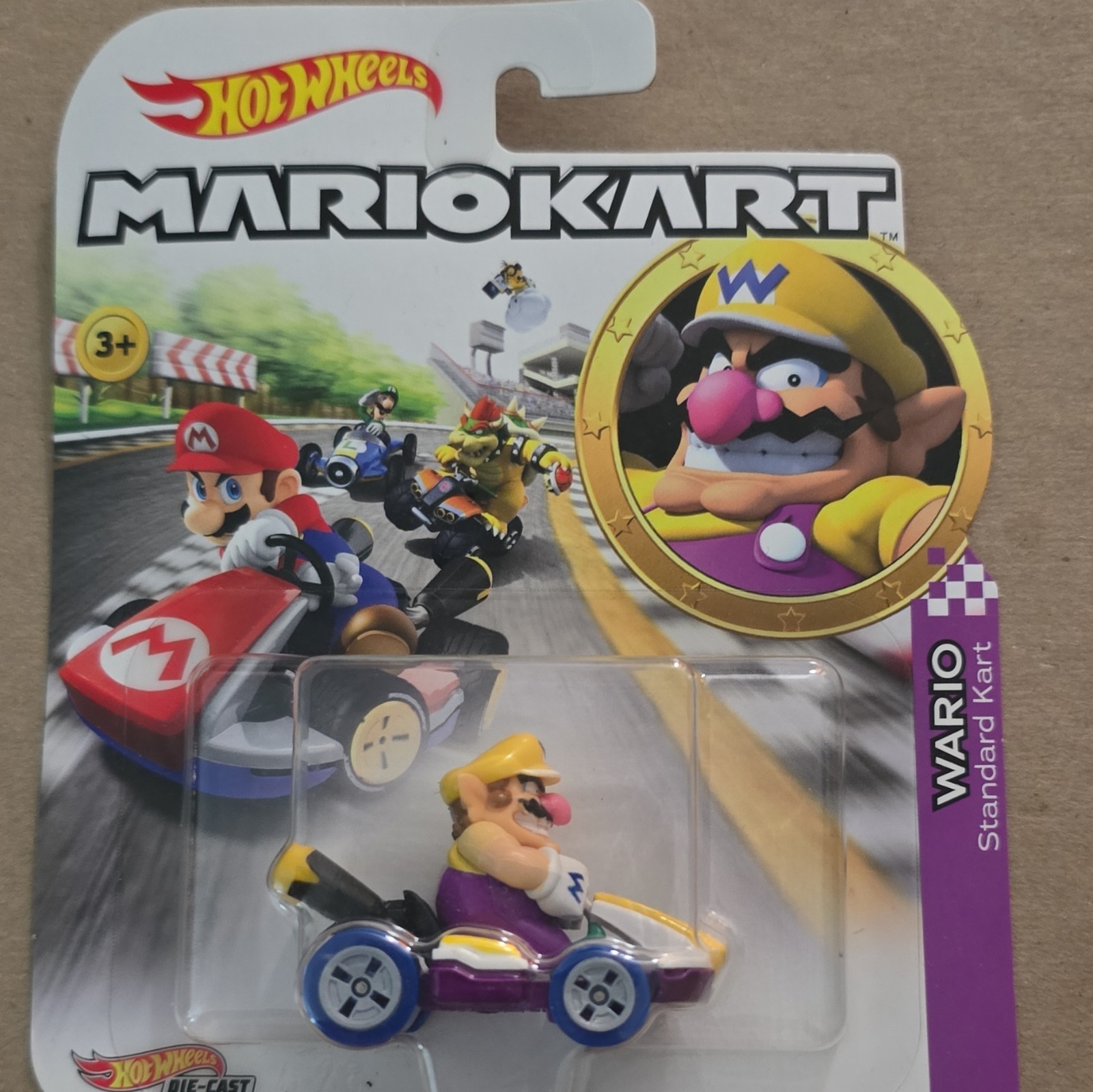 Hot Wheels Mario Kart Wario Standard Kart Diecast 1:64 Unopened Box