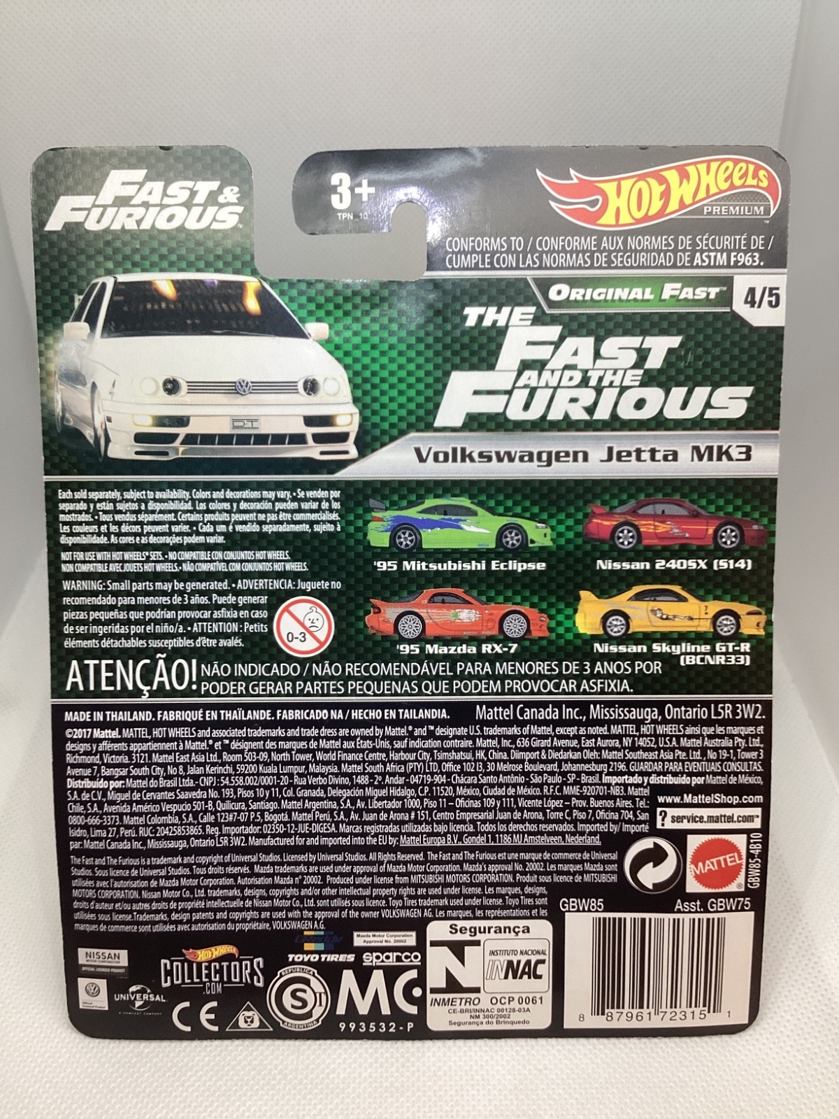 Hot Wheels Fast & Furious Original Fast Volkswagen Jetta MK3. Real riders.