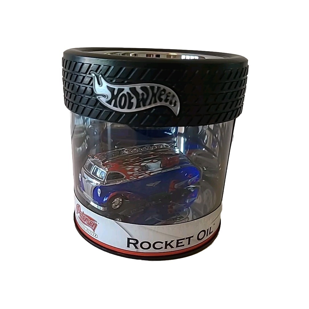 Hot Wheels 2004 Petersen Automotive Museum Oil Can Rocket Oil Tanker Blue