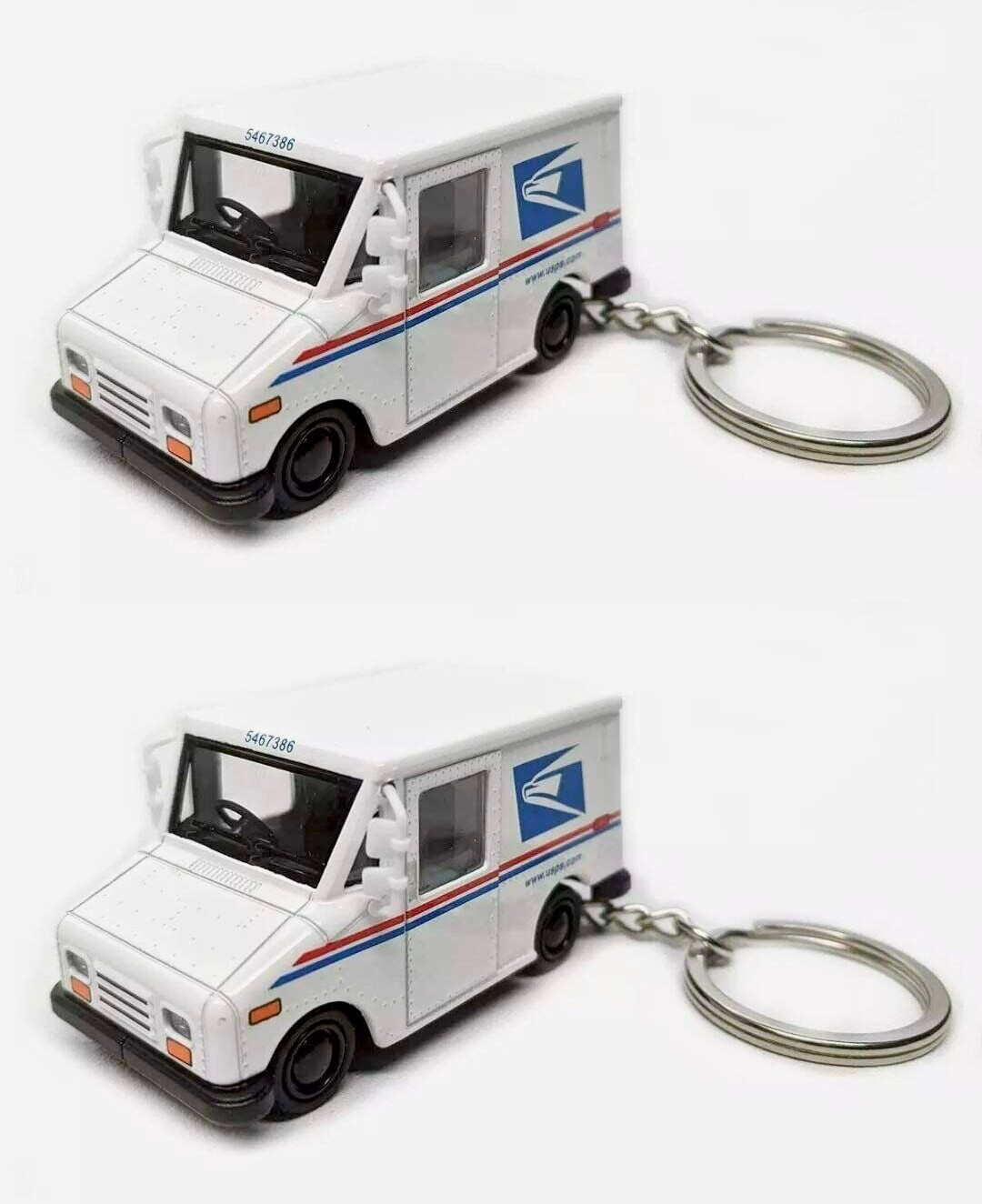 2PCS 2.5” USPS LLV Postal Service Mail Delivery Truck 1:72 Keychain