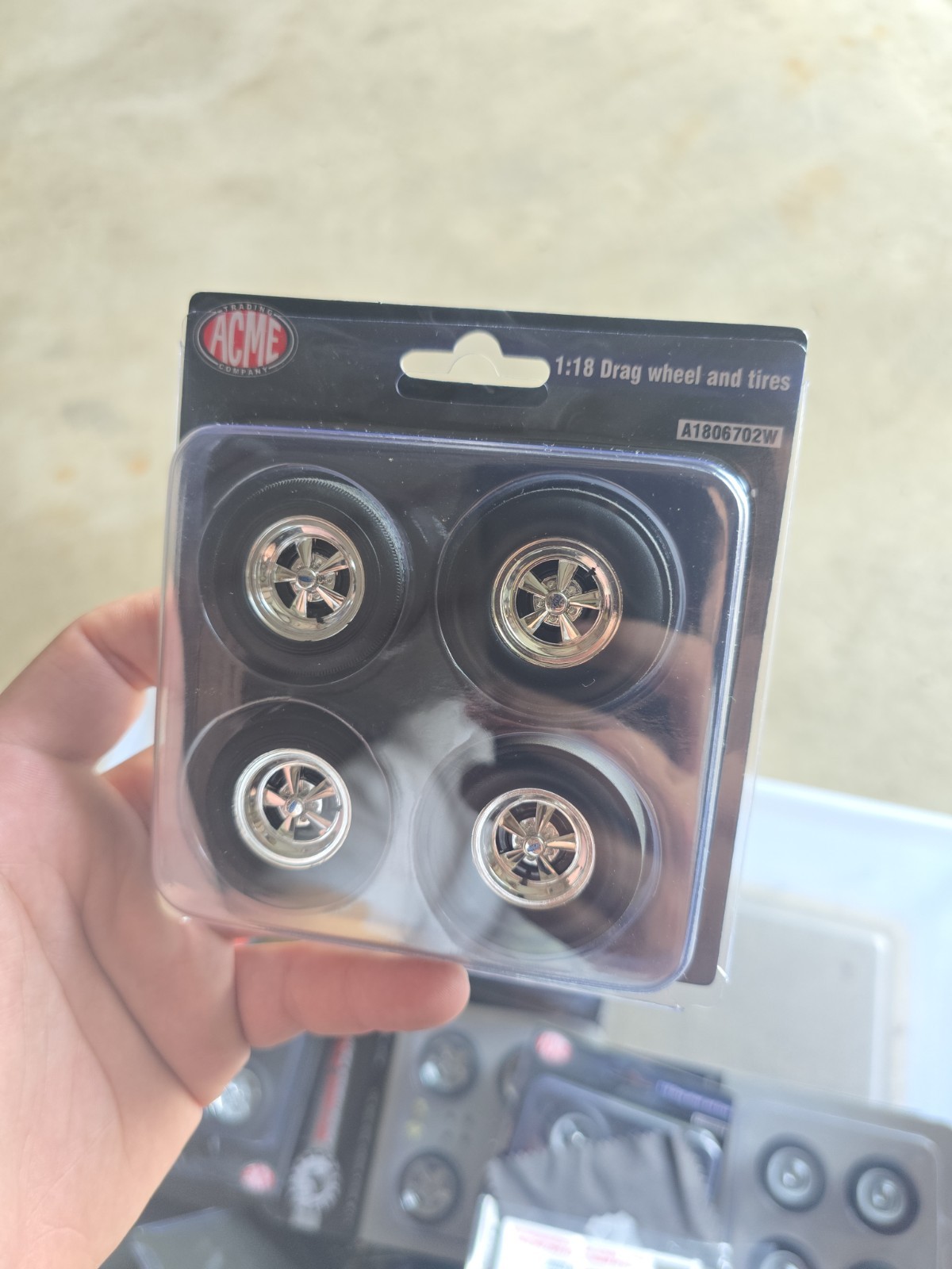 ACME 1:18 Scale Drag Wheel and Tire Set – A1806138W