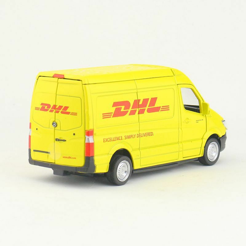 DHL Delivery Truck Van Vehicle Metal Car Toy Figure Model Diecast Collectible