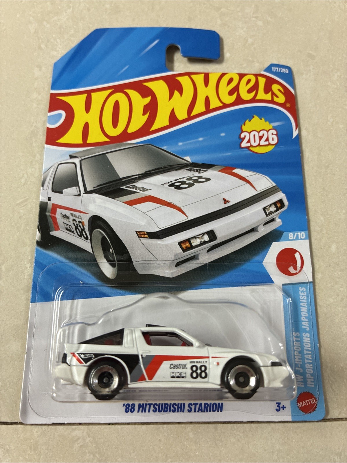 3 Hot Wheels ’88 Mitsubishi Starion Mainline 2026 177/250 HW J-Imports 8/10 Lot