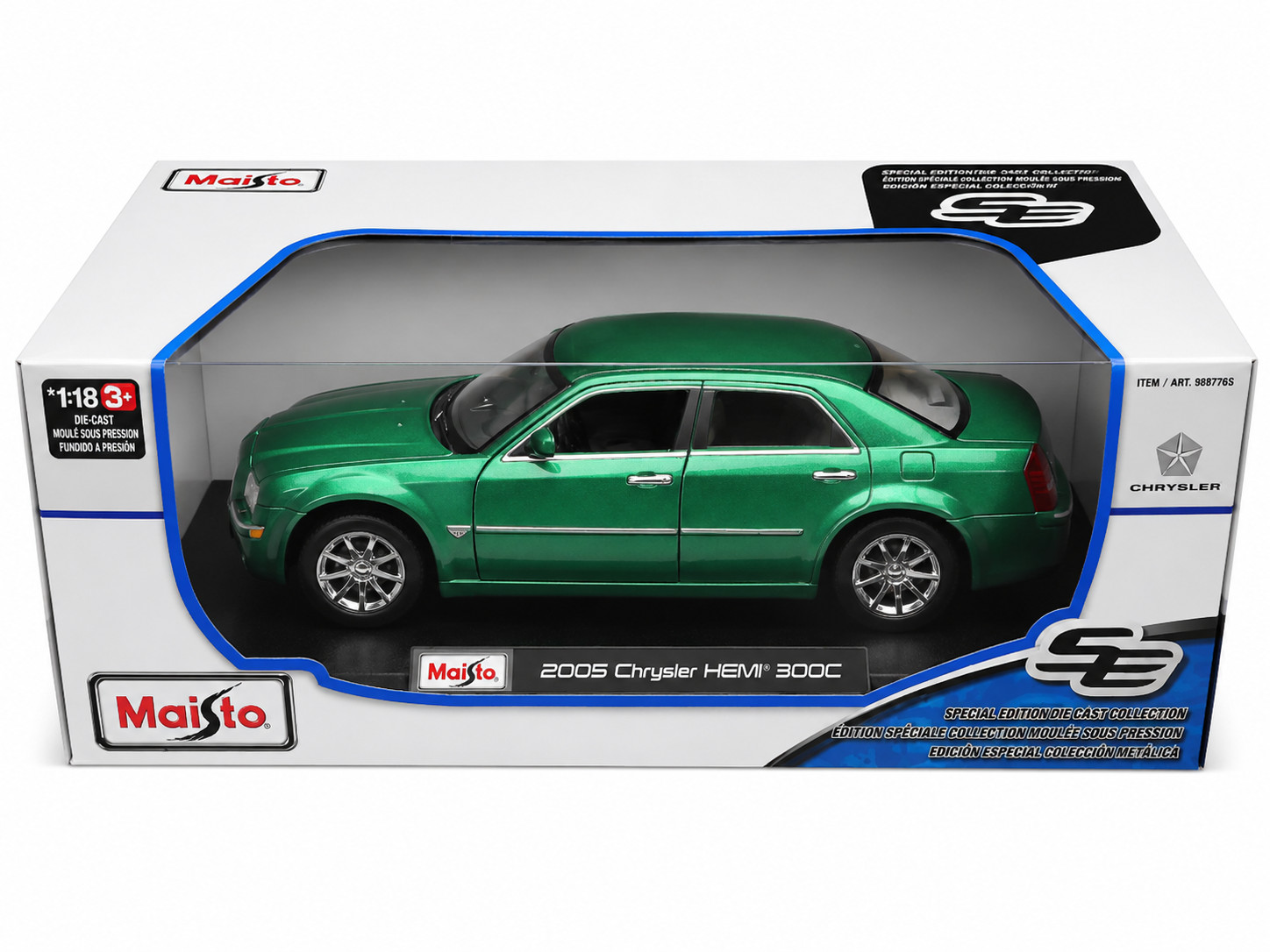 Chrysler Hemi 300C 2005 scale 1:18 Maisto metalized green