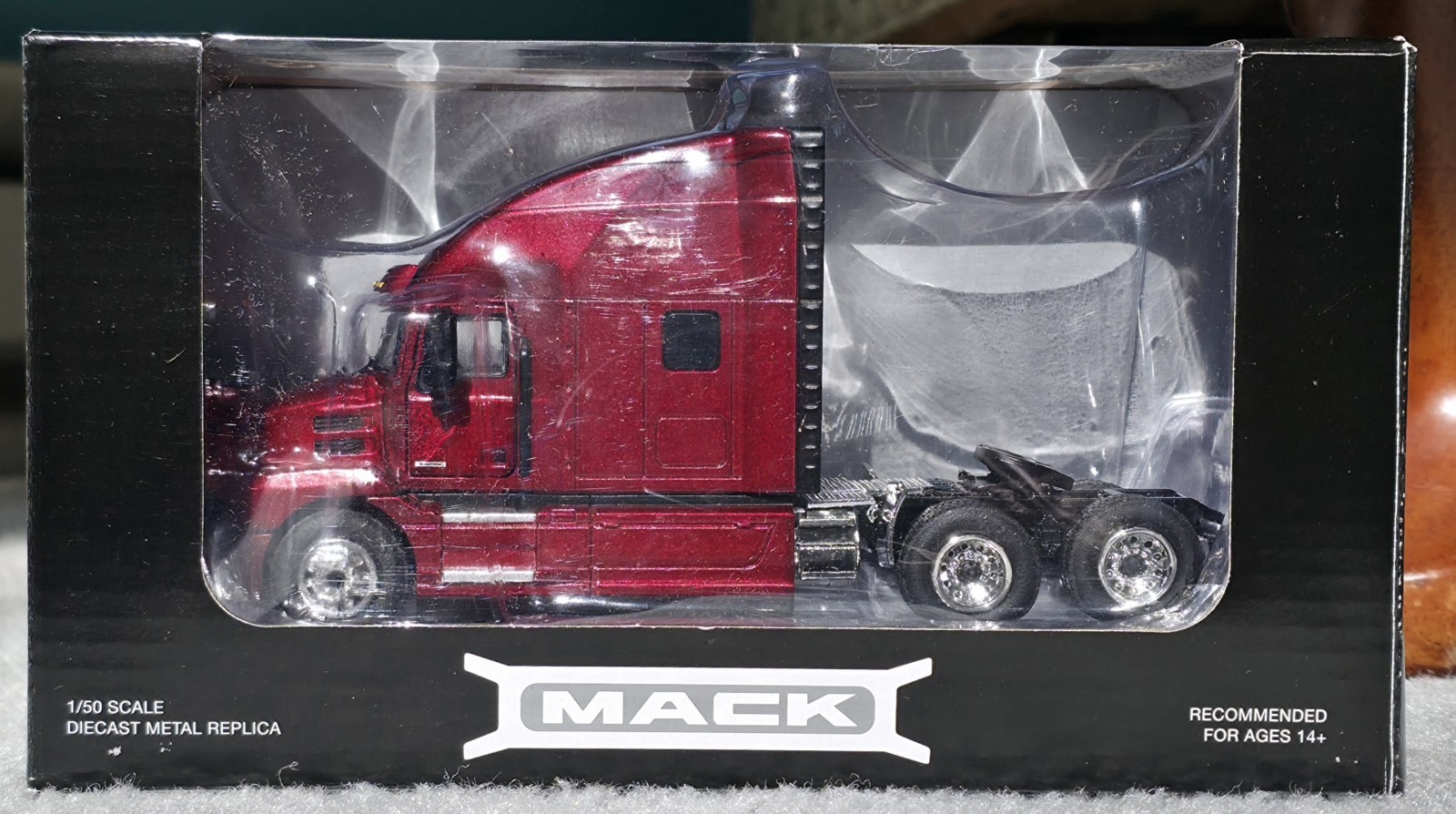 Red Mack Anthem Sleeper Cab, 1:50 scale. First Gear. New In Box.