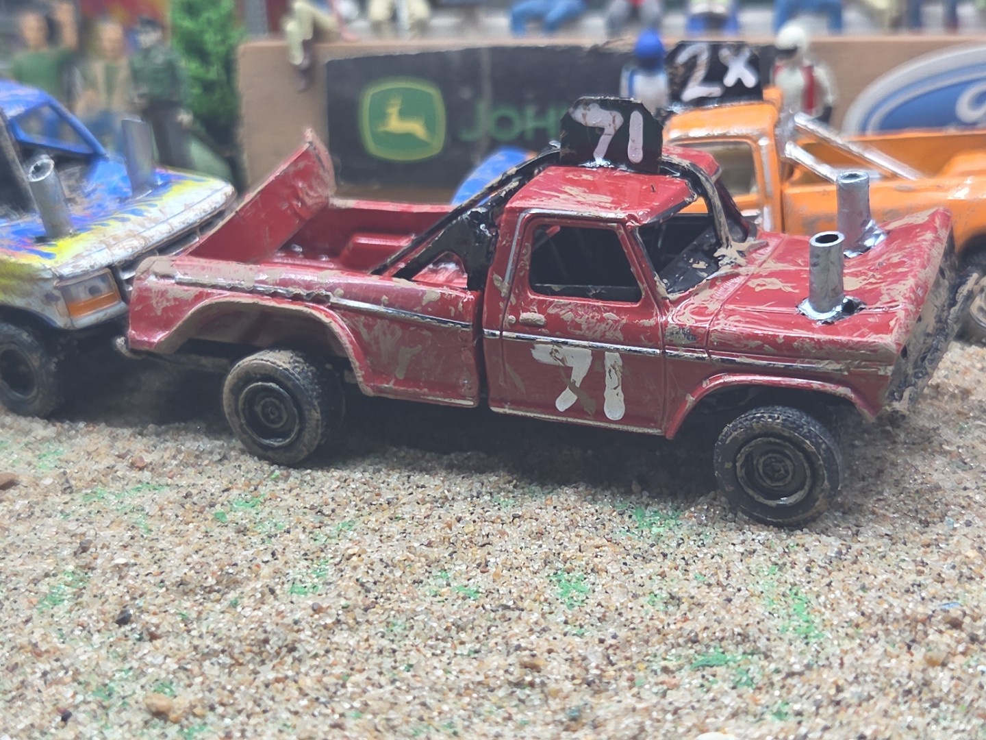 DEMO DERBY CUSTOM DEMOLITION Truck #71 1979 FORD F250 1/64 Junk Yard RANGER XLT