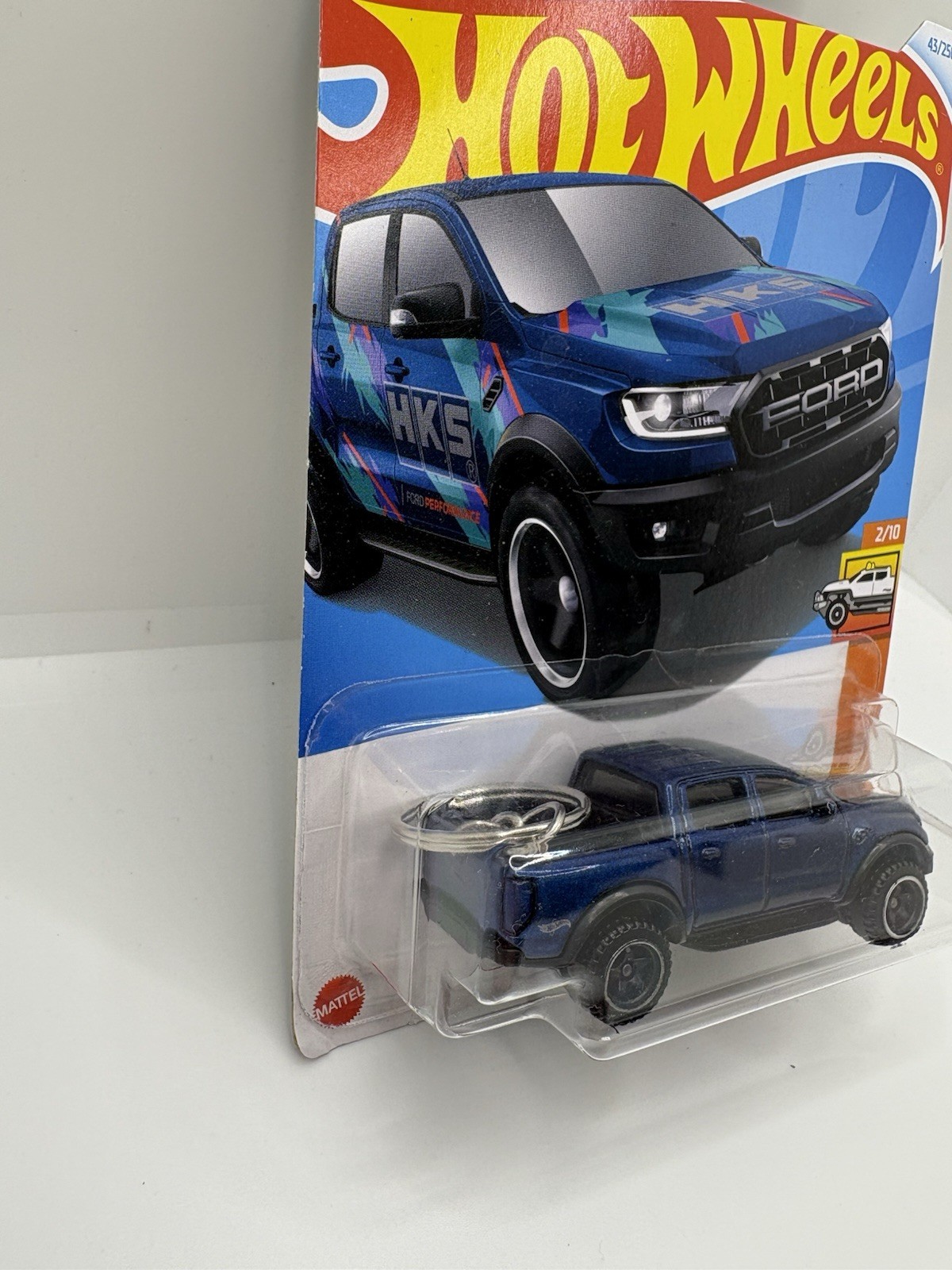 Hot Wheels custom keychain ‘19 Ford Ranger Raptor blue **IN PACKAGE**
