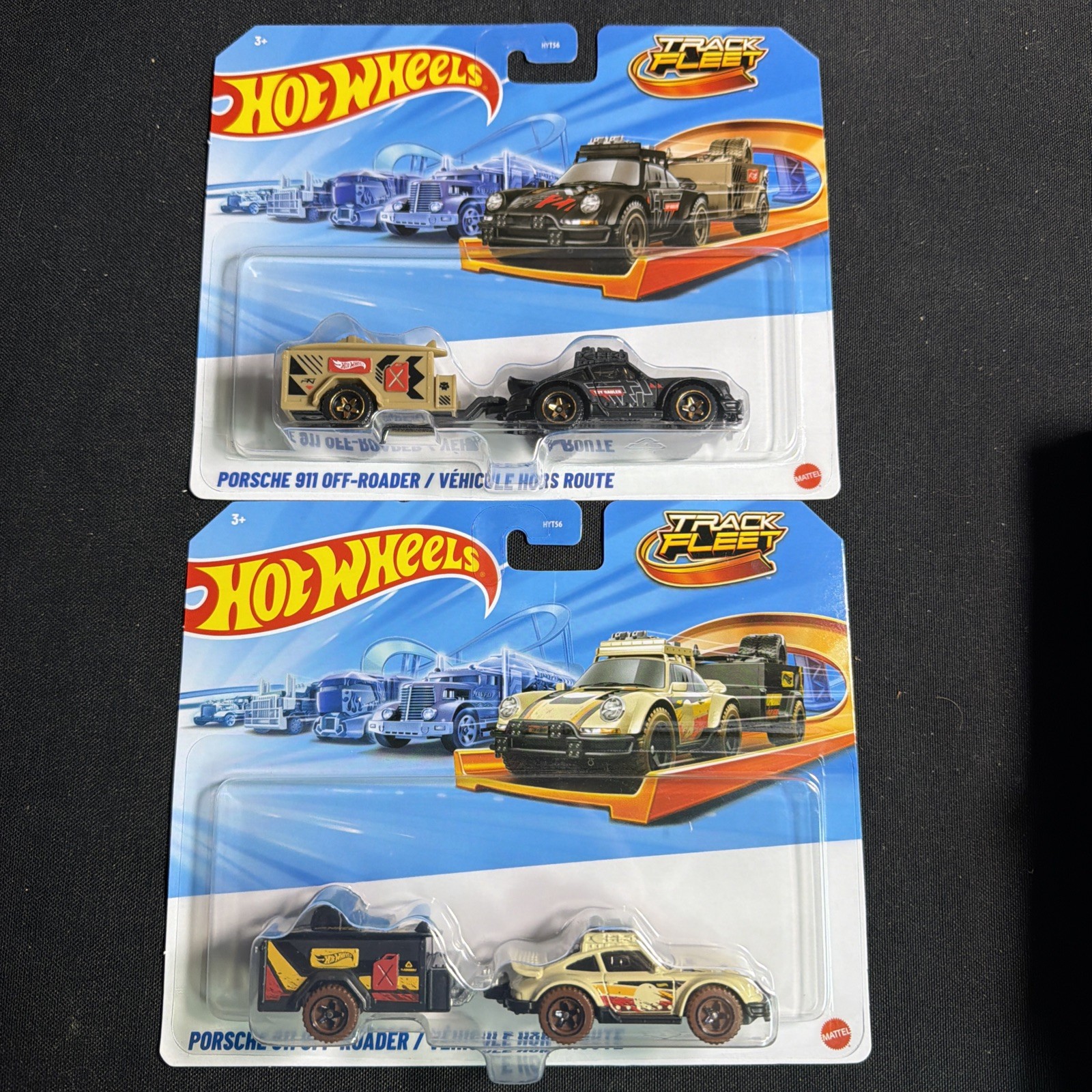 Hot Wheels 2025 Track Fleet Porsche 911 Off-Roader Black & Tan Set of 2 diff New