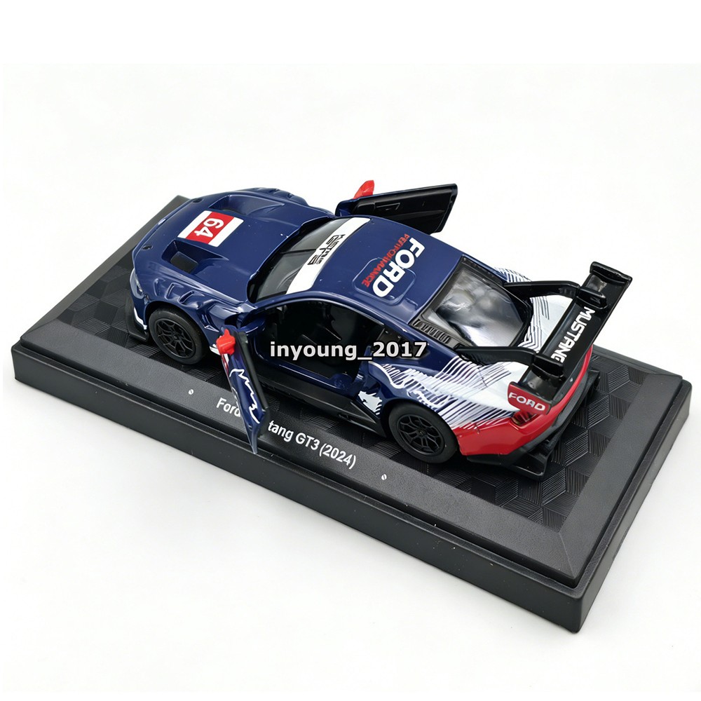 1:42 Ford Mustang GT3 Model Car Metal Diecast Toy Cars Toys for Boys Kids Blue