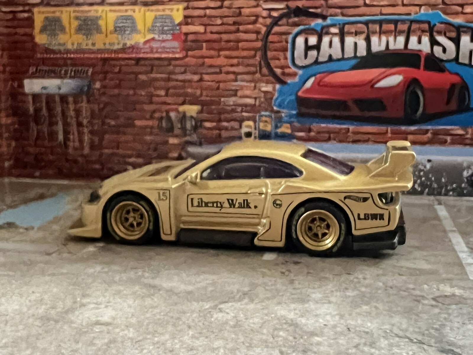 Hot Wheels Custom Liberty Walk Nissan S15 Real Riders Choose Wheels gold