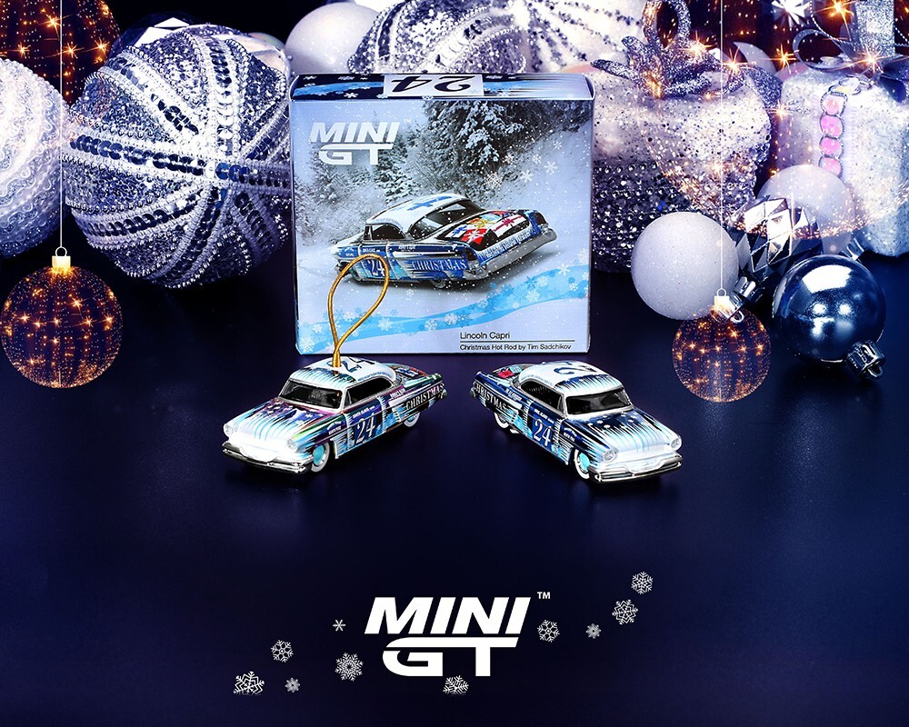 Mini GT 1:64 Lincoln Capri Christmas Hot Rod 2 Cars Set 2024 Christmas #888