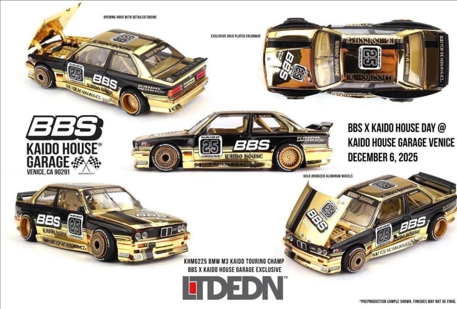 kaido house BMW M3 Gold, BBS BMW M3 AND AE86 LTDEDN