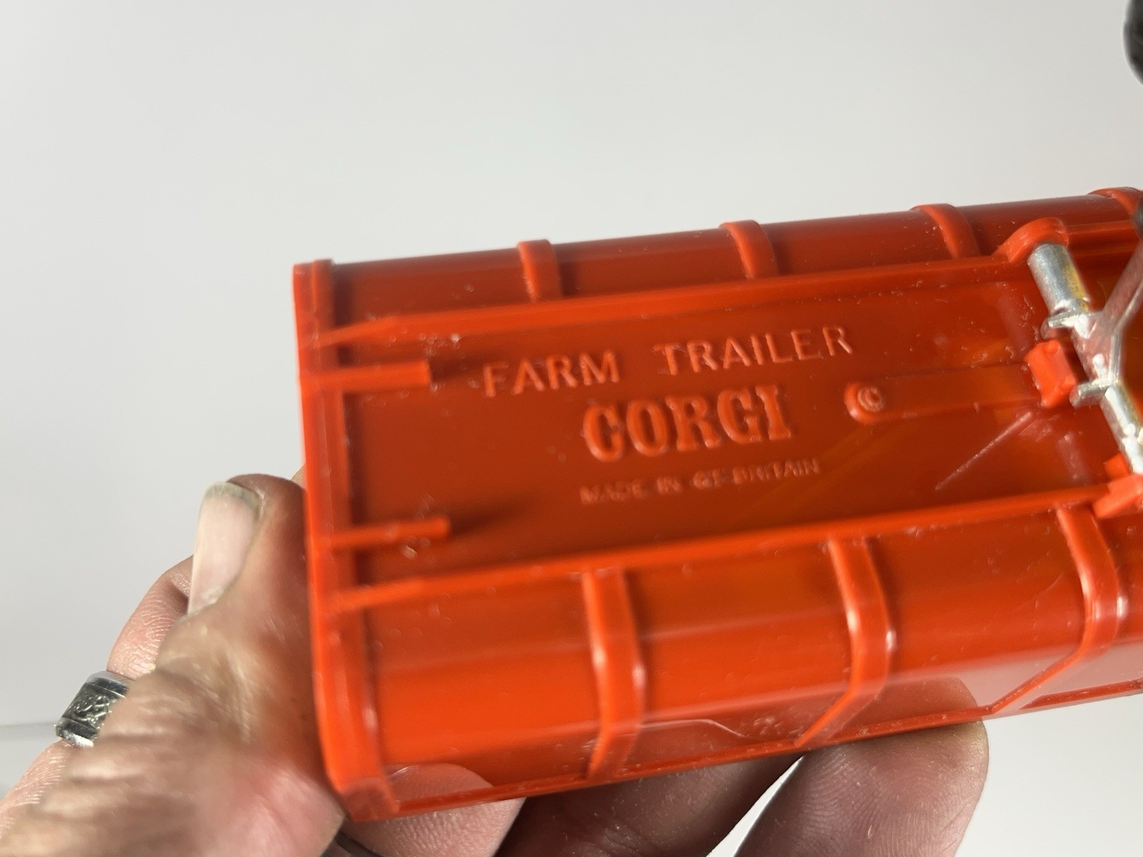 Corgi Farm Trailer Die Cast/Plastic No 56 Working, Red And Yellow Rare 1/43