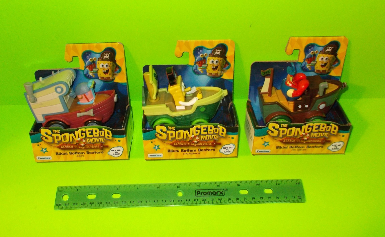 Spongebob Squarepants Collectible 3 Piece Push-Car Set
